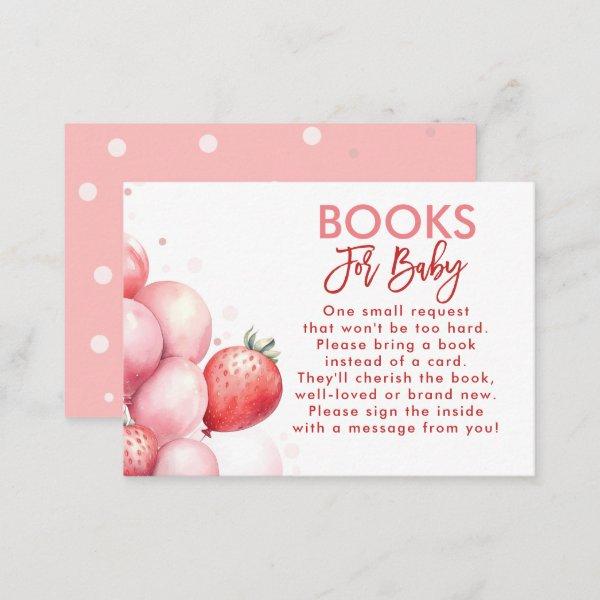 Strawberry Books For Baby Baby Shower Request Card