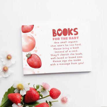 Strawberry Books For Baby Baby Shower Request Card