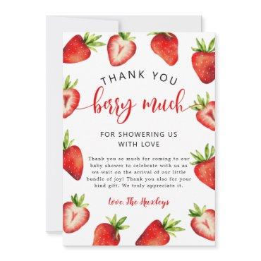 Strawberry Girl Baby Shower  Thank You Card