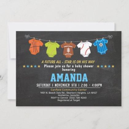 Strong baby Sport baby shower invitation