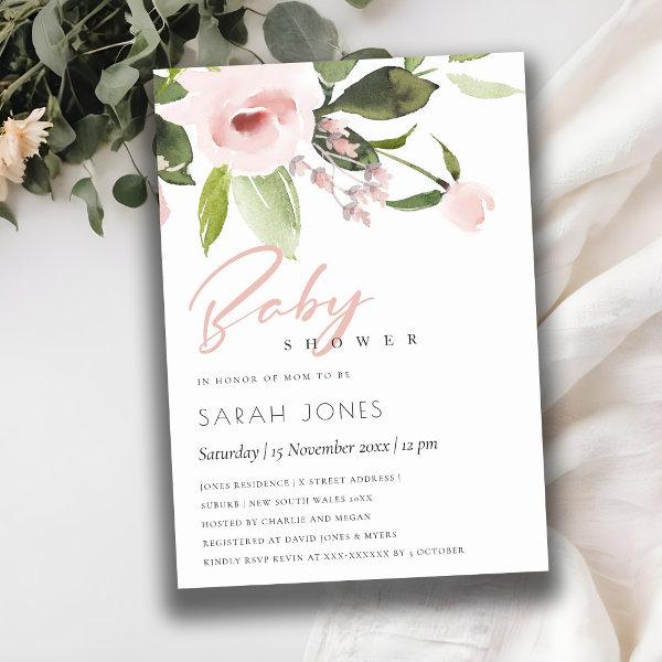 SUBTLE COLOR WASH BLUSH PINK FLORAL