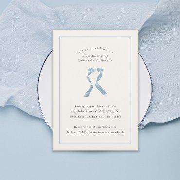 Subtle Light Blue Bow Baptism