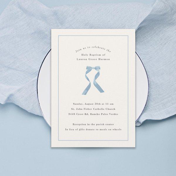Subtle Light Blue Bow Baptism