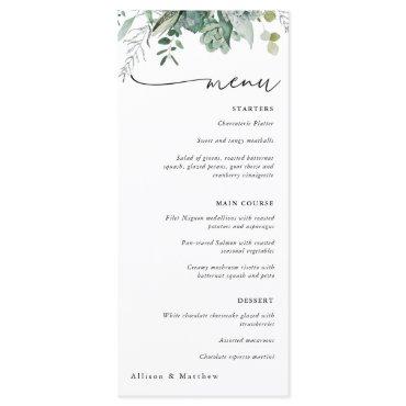 Succulent and Eucalyptus Greenery Wedding Menu