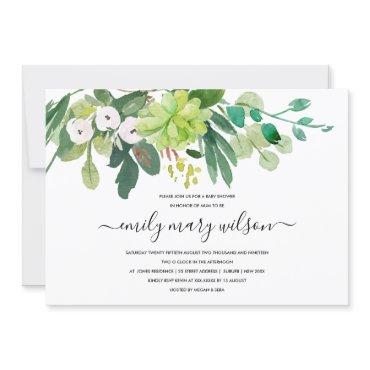 SUCCULENT FOLIAGE WREATH WATERCOLOR