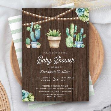 Succulent Greenery Cactus Pots Wood