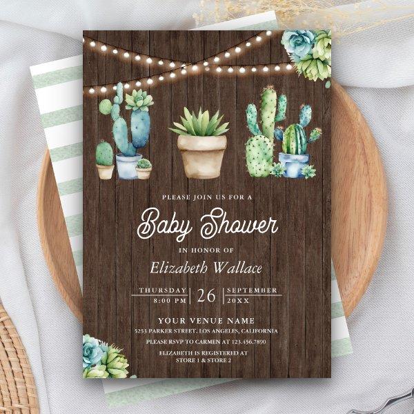 Succulent Greenery Cactus Pots Wood