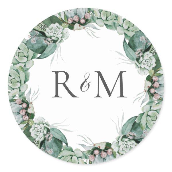 Succulent Greenery | Monogram Envelope Seals