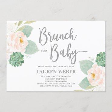 Succulents baby Shower brunch girl Invitation