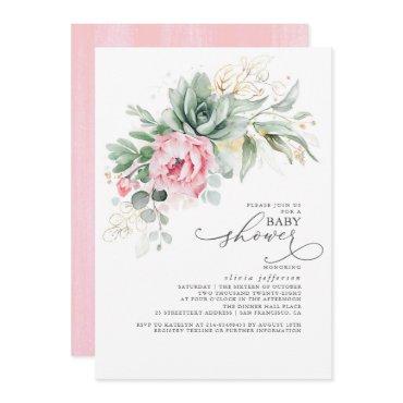 Succulents Greenery and Pink Flowers