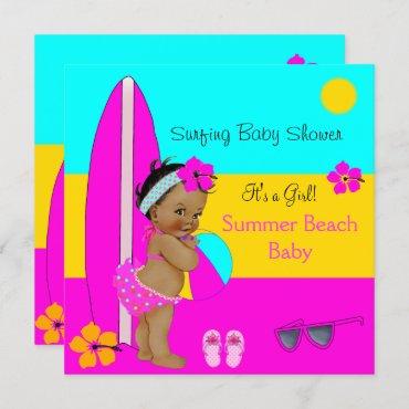 Summer Baby Shower Girl Beach Baby Surfing Ethnic