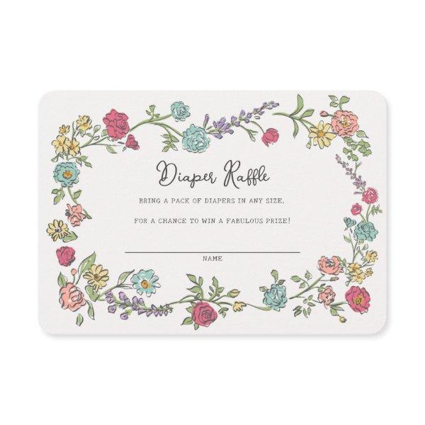 Summer Garden Party Floral Diaper Raffle Insert