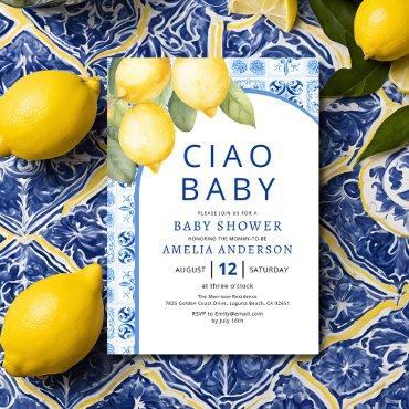 Summer Italian Blue Tiles Lemon