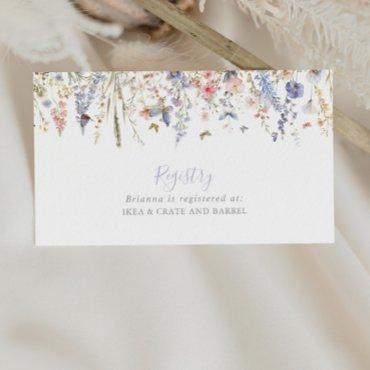 Summer Multicolor Wildflower Wedding Gift Registry Enclosure Card