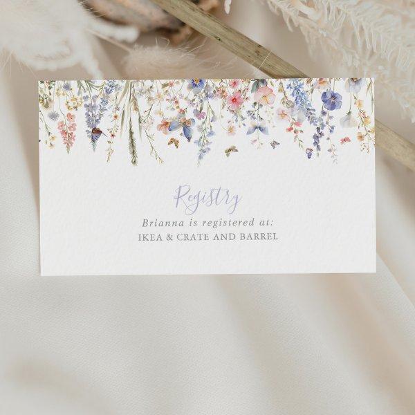 Summer Multicolor Wildflower Wedding Gift Registry Enclosure Card