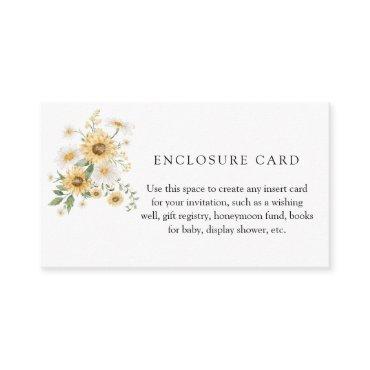 Sunflower and Daisy Custom Enclosure Card