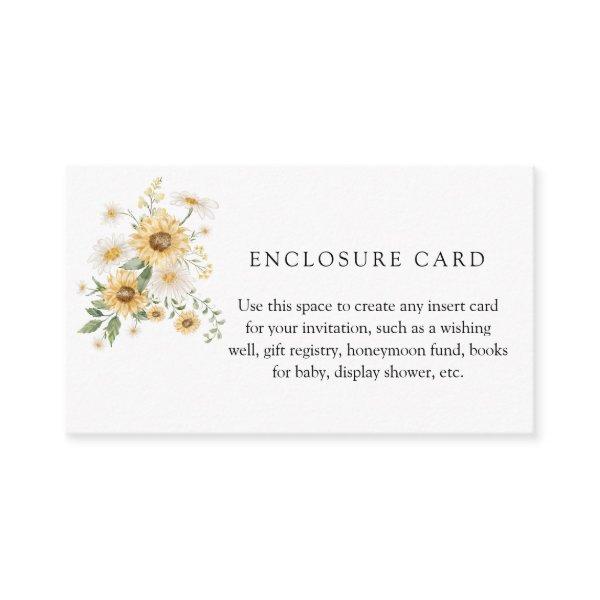 Sunflower and Daisy Custom Enclosure Card