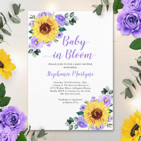 Sunflower Baby In Bloom Purple Floral