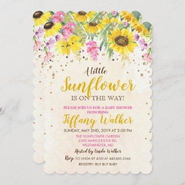 Sunflower Baby Shower Invitation