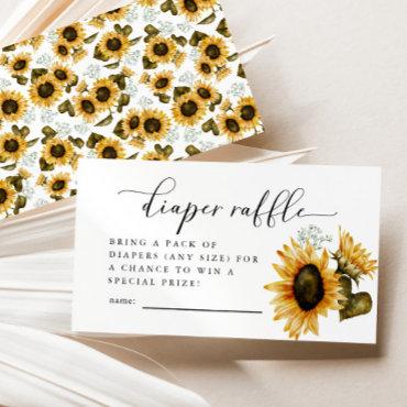 Sunflower Diaper Raffle Ticket Enclosure Card