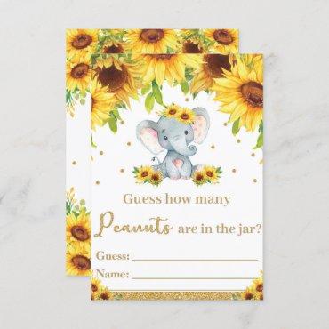 Sunflower Elephant Guess How Many Peanuts Card