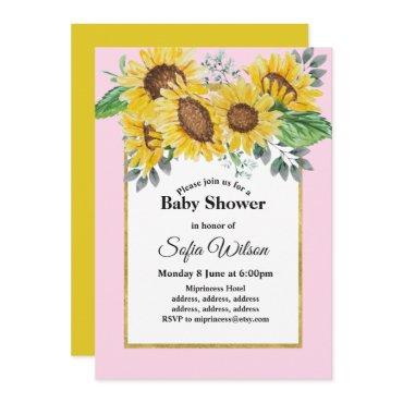 sunflower, floral baby shower