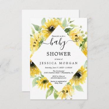 Sunflower Garden Baby Shower Invitation Card