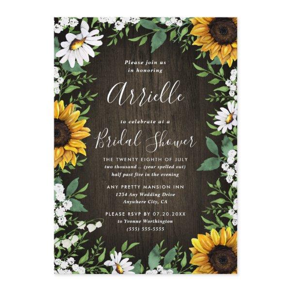 Sunflower Rustic Country Floral Bridal Shower