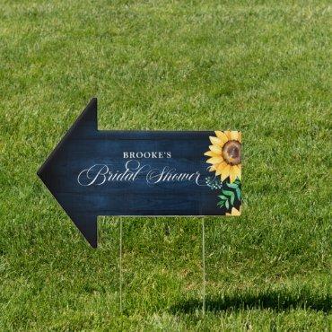 Sunflowers gypsophila Navy Bridal Shower Welcome S Sign