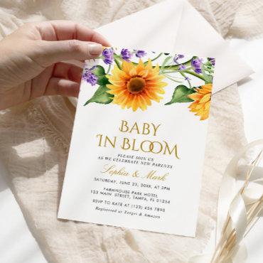 Sunflowers & Lavender Baby In Bloom Invite