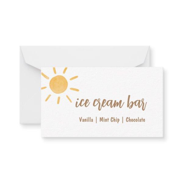 Sunshine Baby Shower Buffet Card