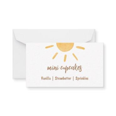Sunshine Baby Shower Buffet Card