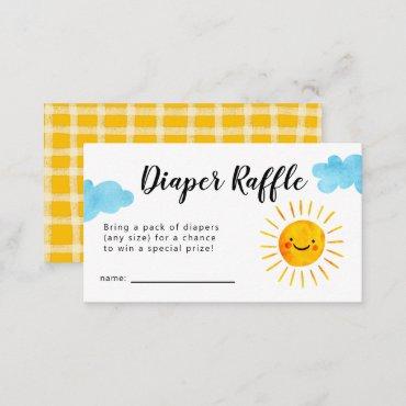 Sunshine Baby Shower Diaper Raffle Ticket Enclosure Card