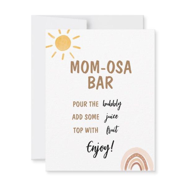Sunshine Baby Shower Mimosa Bar Sign Card