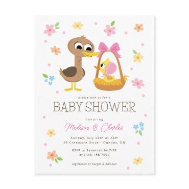 Super Simple | 5 Little Ducks Girl Baby Shower Postcard
