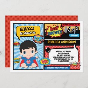 Superhero Baby Shower / Super Hero Boy Invitation