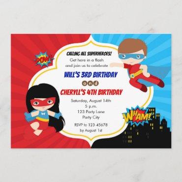 Superheroes Birthday  (Twins Boy Girl)