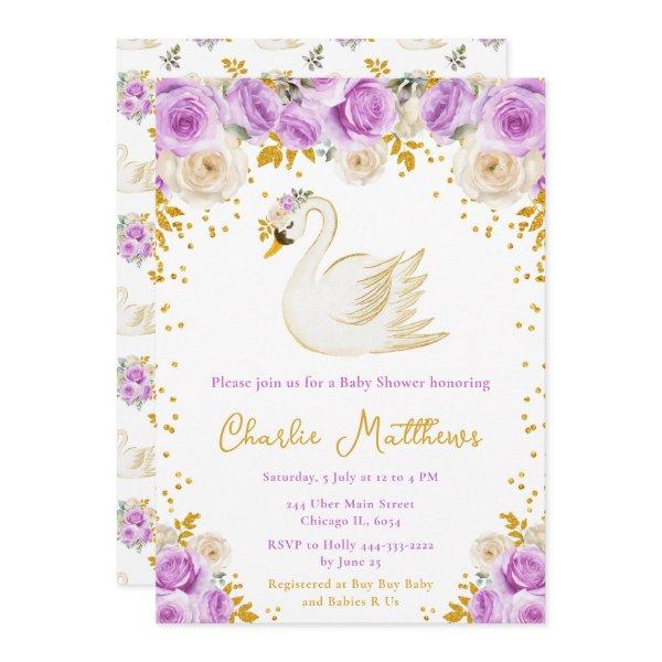 Swan Purple and Gold Roses
