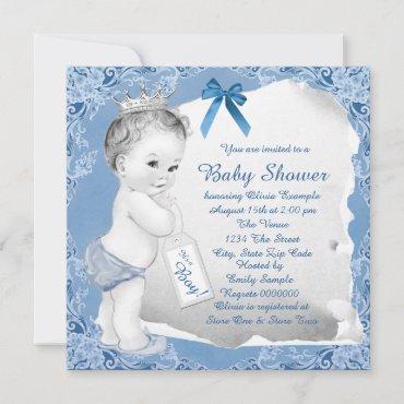 Sweet Baby Blue Baby Shower Invitation