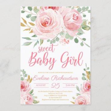 Sweet baby girl blush pink and gold