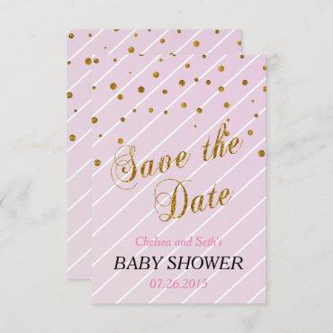 Sweet Baby Girl Pink & Gold Confetti