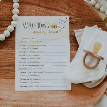 Sweet Bumble Bee Who Knows Daddy Best Card