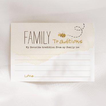 Sweet Bumblebee Baby Shower Family Traditions Card