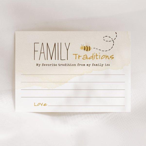 Sweet Bumblebee Baby Shower Family Traditions Card