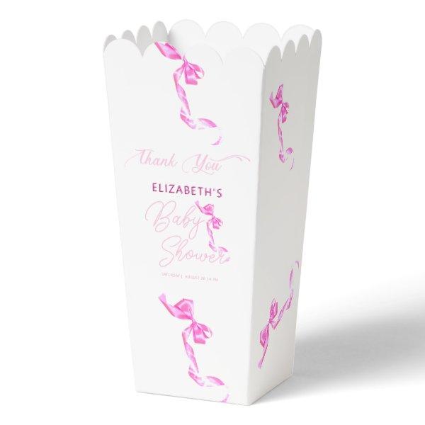 Sweet Coquette Pink Bow Tie Elegant Baby Shower Fa Favor Boxes