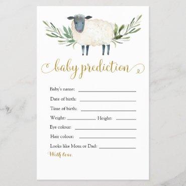 Sweet Little Lamb Greenery Baby Prediction