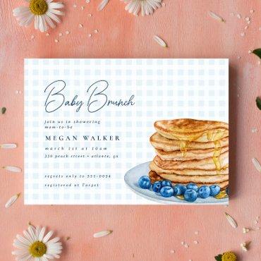 Sweet Pancake Blue Gingham Boy Baby Shower Brunch