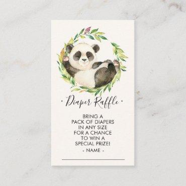 Sweet Panda Baby Shower Diaper Raffle Ticket Enclosure Card