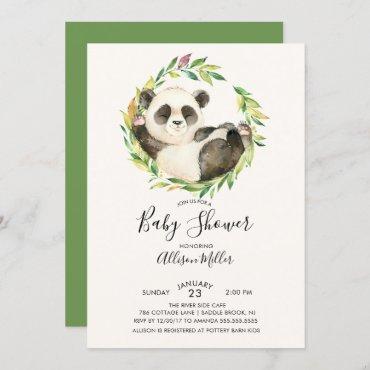 Sweet Panda Bear Baby Shower Invitation