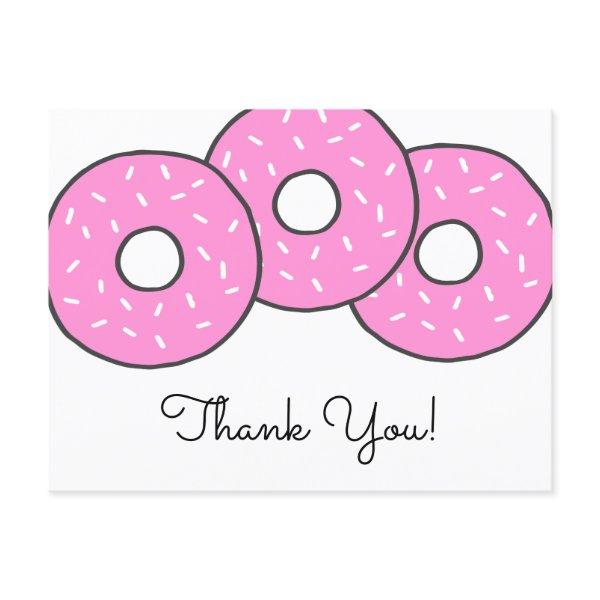 Sweet Pink Donuts Baby Shower Sprinkle Thank You  Postcard